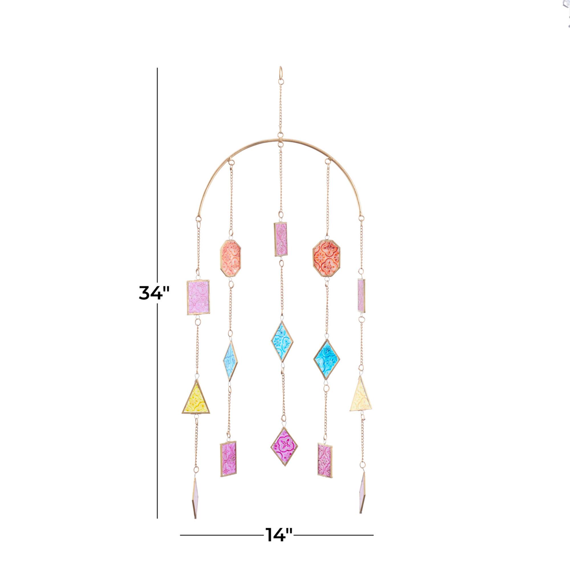 Multi Metal Contemporary Windchime, 34" x 14" x 2"